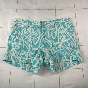 Lilly Pulitzer Shorts Women 10 Blue Callahan Light My Fire Preppy Casual Classic